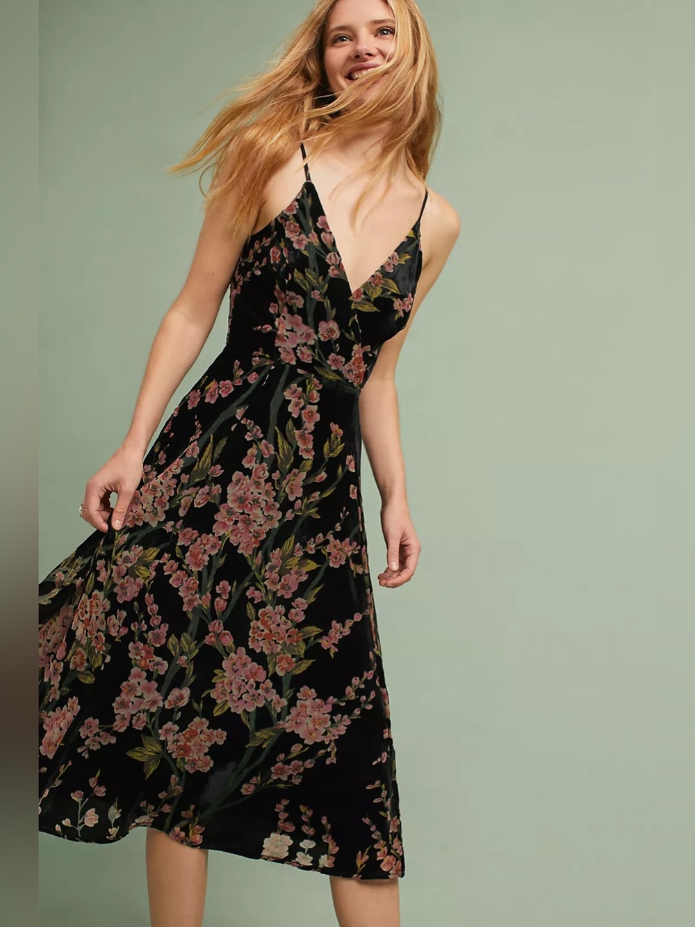 Eri + Ali Kora Floral Burnout Slip Dress